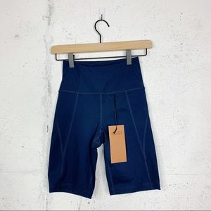 Girlfriend Collective Navy Biker Running Shorts